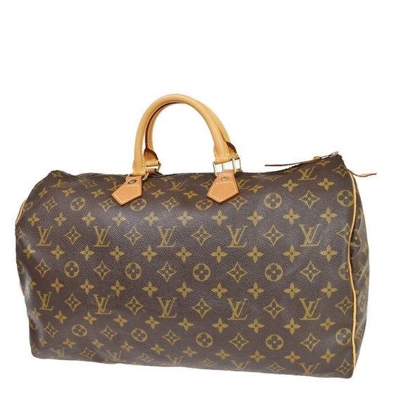 LOUIS VUITTON Speedy 40 Travel Hand Bag Monogram Leather Brown M41522 77RF033 - Picture 1 of 16